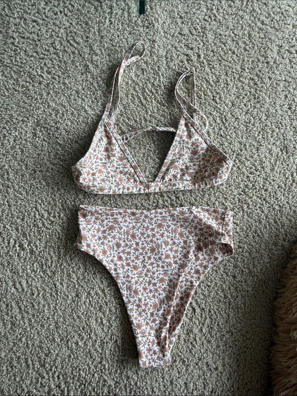 Floral Muted High-Waist Bikini Set